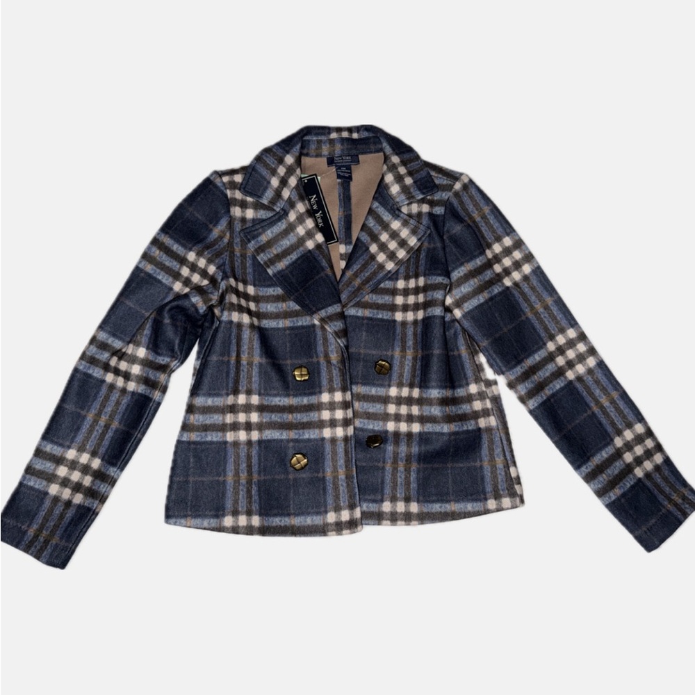 Plaid Double-Breasted Women's Jacket